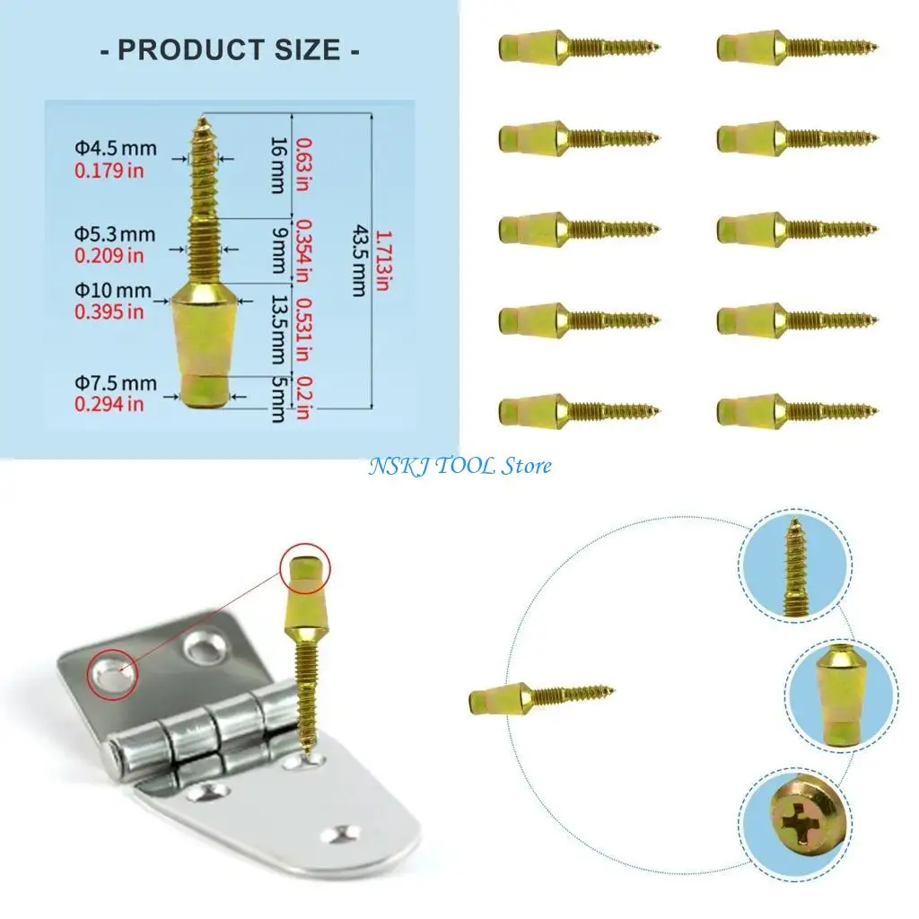 L8RC 10pcs Tamper Proof Door Hinges Screws High Strength Door Hinges Security Screws Upgrades for Strengthening Door Security