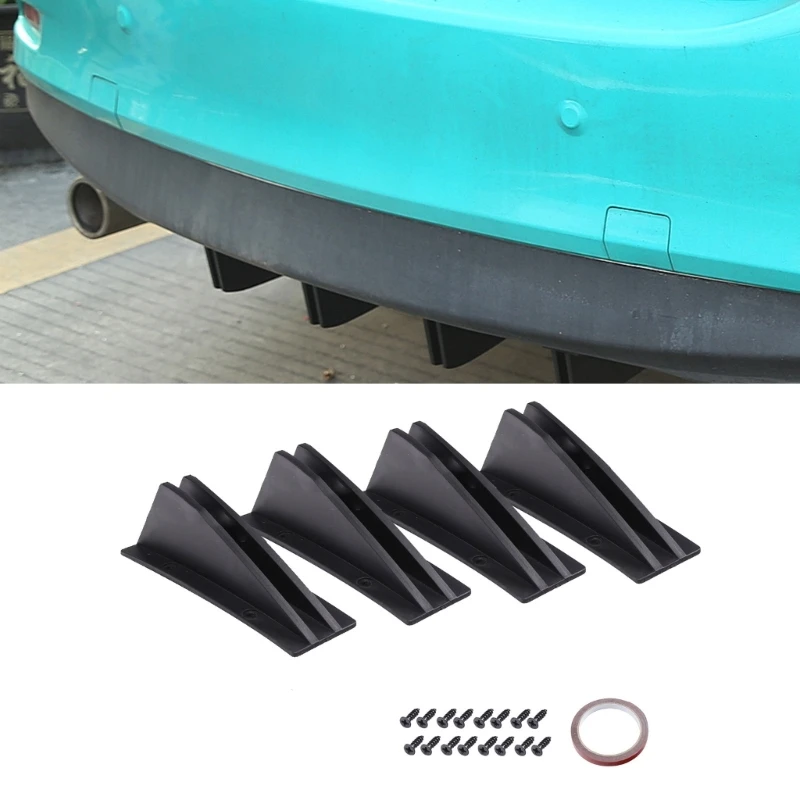 Bumper Protector, 2 pcs Universal Car Rear Bumper Lip Spoiler Canards Anti-Crash Diffuser Protector Car Styling