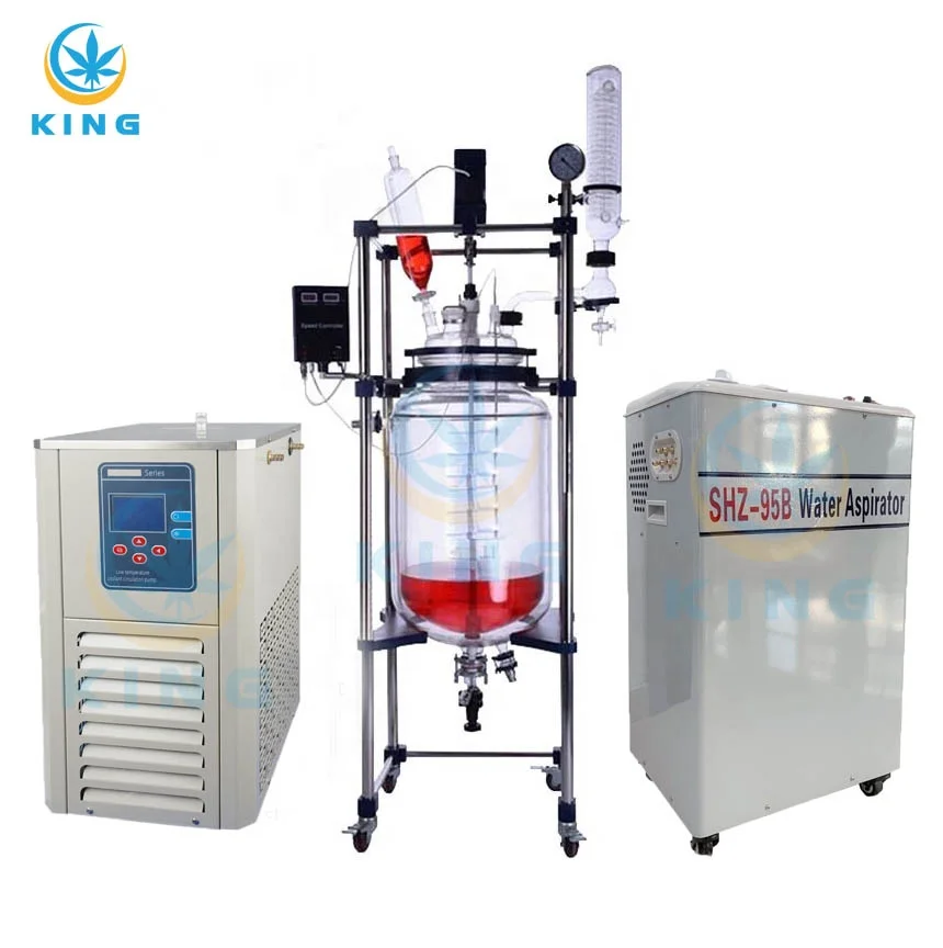 Reator de vidro à prova de explosão de camada dupla 50L Reator de vidro jacked