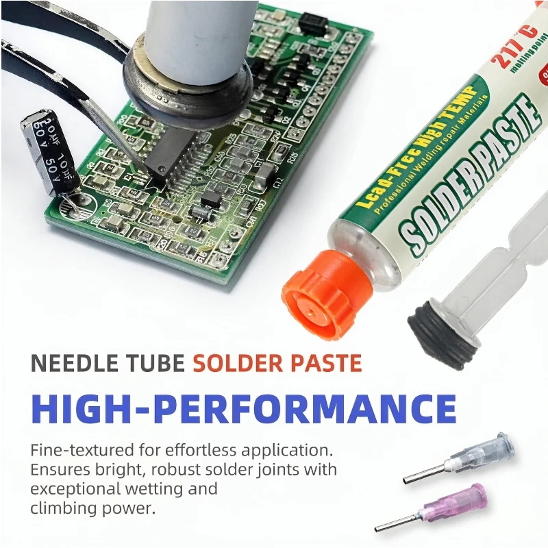 Sn99Ag0.3Cu0.7 Solder Paste, Flux, Lead-Free Solder Paste Free Cleaning  for Computer Chip PCB BGA PGA Phone Repair Tools