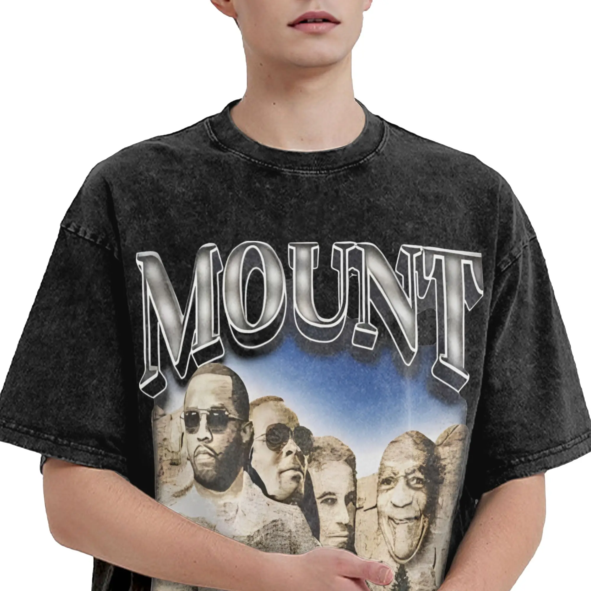 Funny P Diddy Mount Touchmore  Merch Washed T Shirt Men Women Streetwear Hip Hop T-Shirts Summer  Tee Shirt Short Sleeve