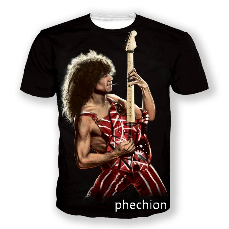 phechion New Fashion Men/Women Van Halen Band 3D Print Short Sleeve T-Shirt Casual Hip Hop Summer T Shirt Tops S150