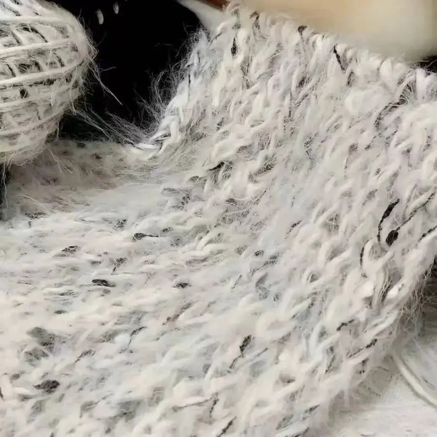 النقاط النجوم خيوط مختلطة يدويا الخريف الشتاء الجلد ودية لينة وشاح محبوك يدويا قبعة الغزل لأفضل الأصدقاء الأزواج 50 جرام