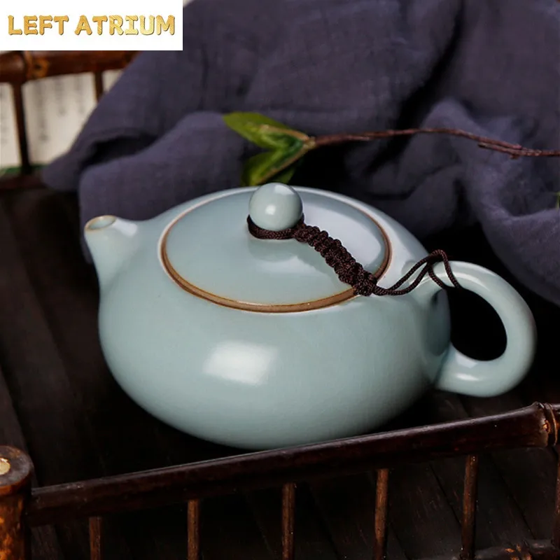 

Ru Kiln Ice Crack Glaze Xishi Чайник Бытовой керамический заварочный чайник Azure Blue Porcelain Чайник ручной работы Красота Чайные аксессуары