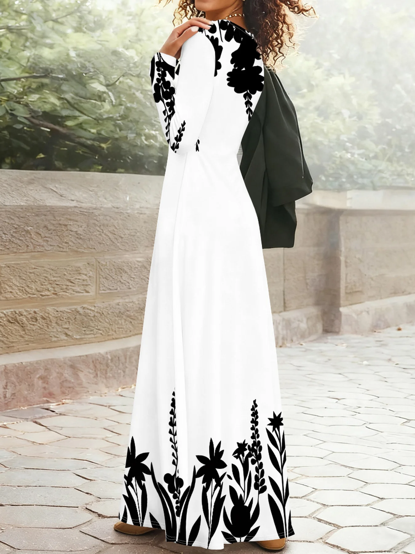 プリントデザイン レディース ブラック ホワイト シルエット - Ethnic Fashion Wear のレビューと価格