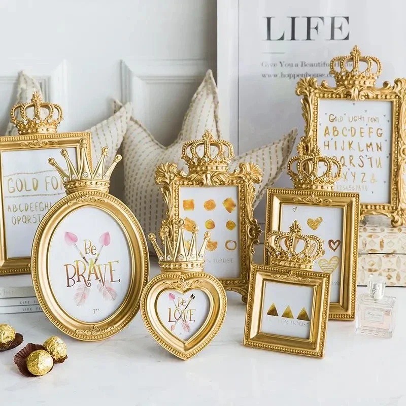 Light Luxury Style Living Room Study Desktop Photo Frame Ornaments Retro Home Decoration Photo Frame Creative Resin Photo Frame