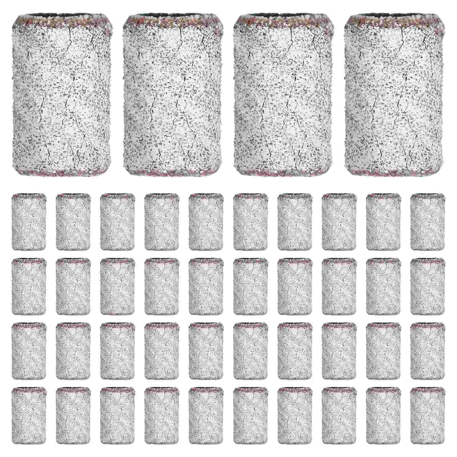 

100 Pcs Nail Bits Sanding Sleeve Gel Polish Remove Bands Remover Major Accessories White Polishing