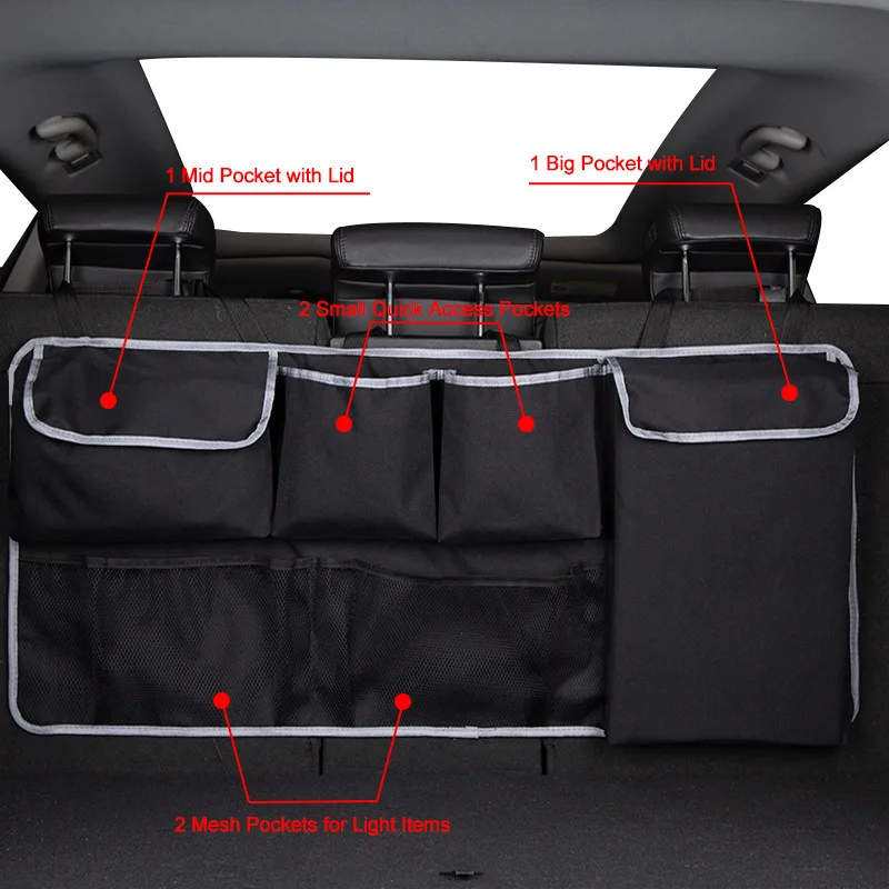 

Car Seat Storage Bag, Trunk Backrest Storage Hanging Bag, Multi-functional SUV Oxford Canvas Mesh Bag for Car Accessories