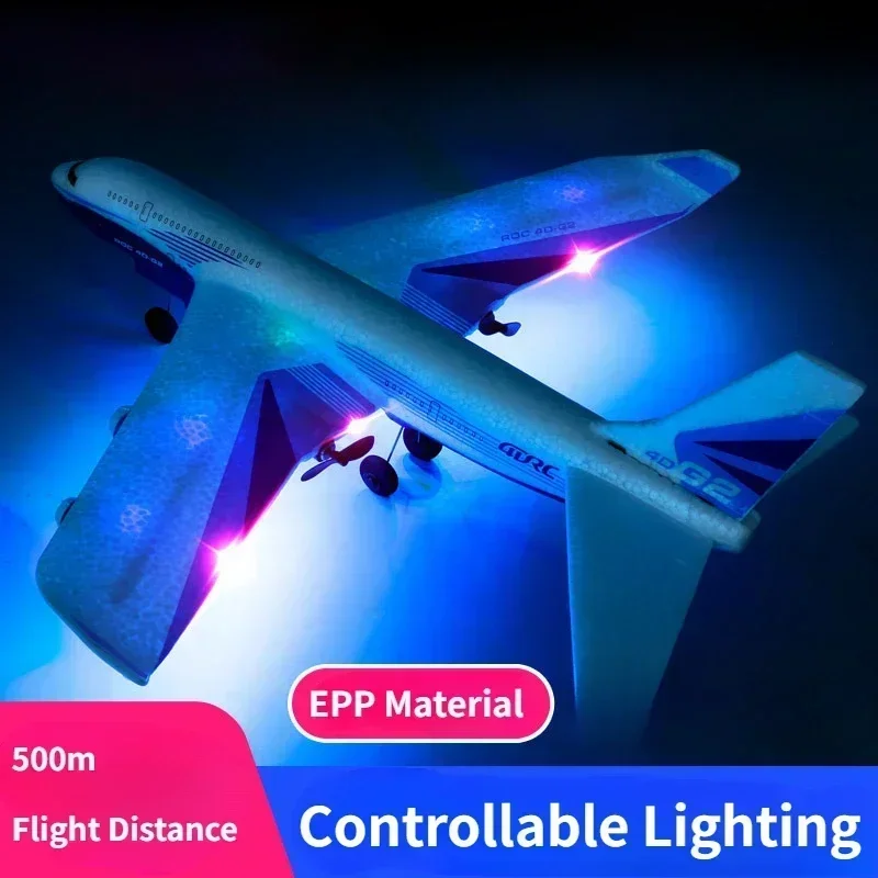 RC Aircraft G2 Aircraft Model Fixed Wing Foam Glider Long Battery Life with Lighting Drones Model Airplane Children's Boys' Toys