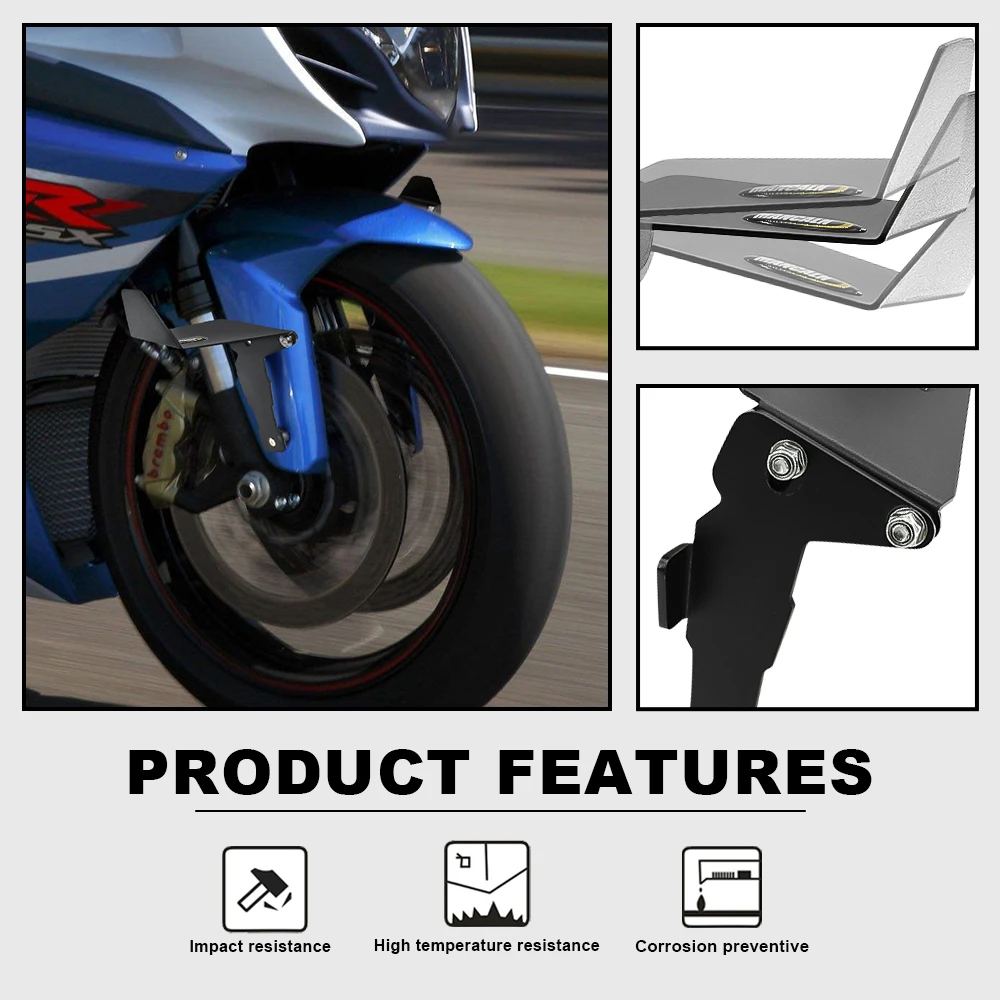 Motorcycle fairing parts, front fender fixed wing adjustable  ,For Suzuki GSX-R1000R GSXR1000 2017 2018 2019 2020 2021 2022 2023