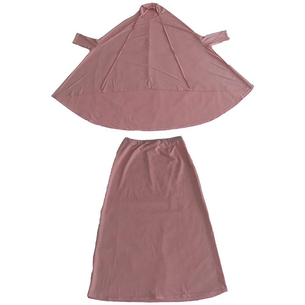 Eid Khimar Jalabiya Kids Girls Muslim Dress Hijab Set Ramadan Djellaba Abaya Turkey Kaftan Robe Prayer Garment Islam Clothing