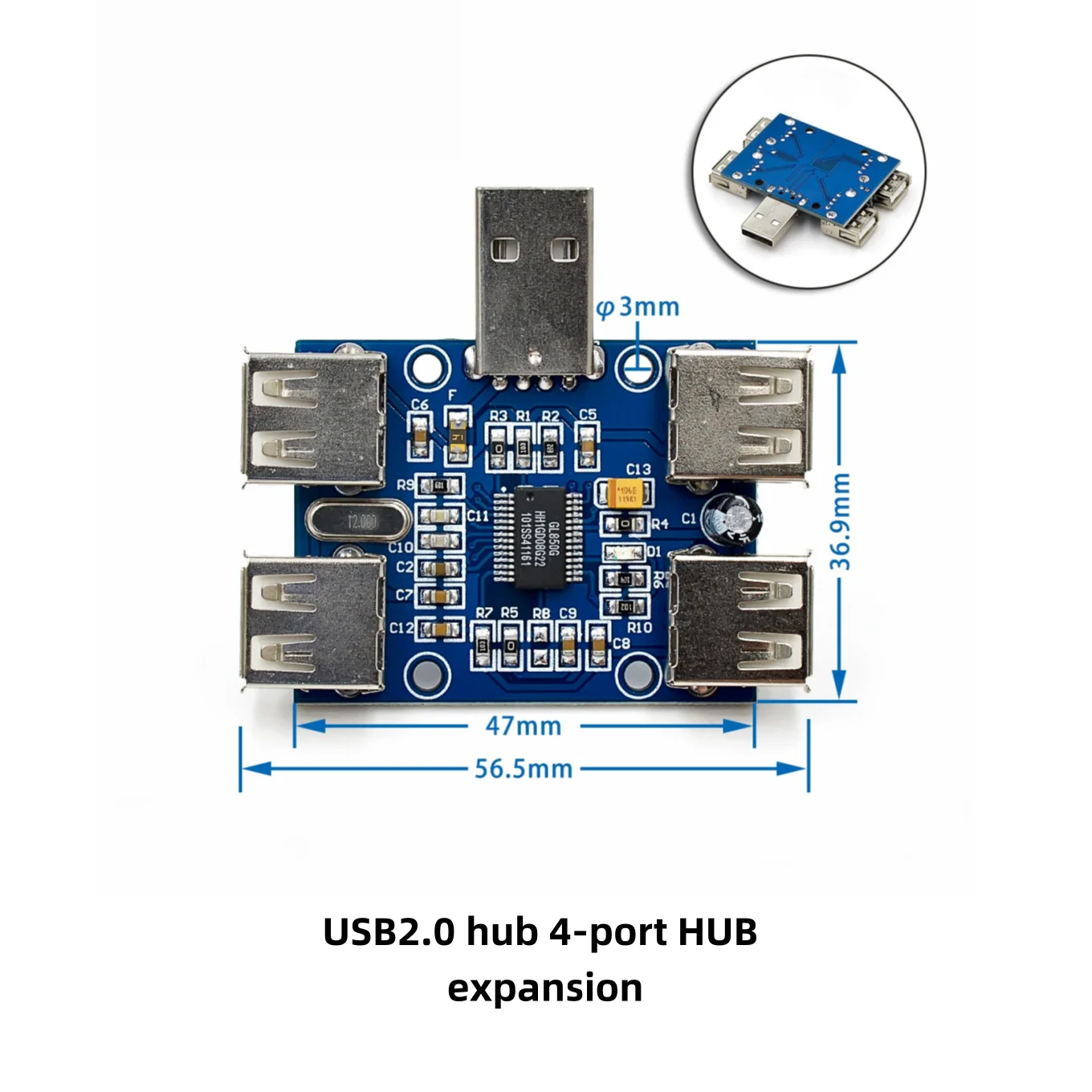 USB HUB USB2.0 hub HUB 4-port controller USB expansion module GL850G chip