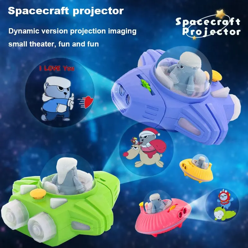 Children's UFO Fighter Projector Fun Dynamic Slideshow Light up Toys to Coax Sleep Early Education Baby Birthday Gift UFO Projec