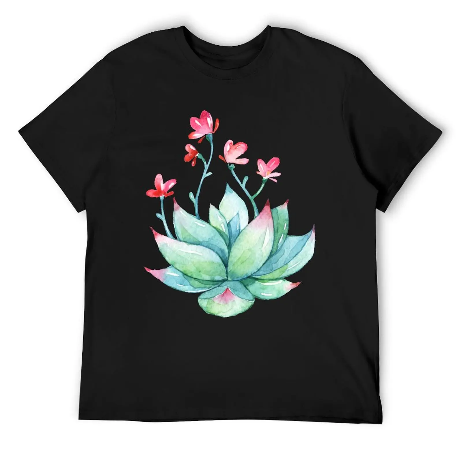 

Watercolor Succulent sticker T-Shirt anime rapper graphic tees tops mens t shirt graphic