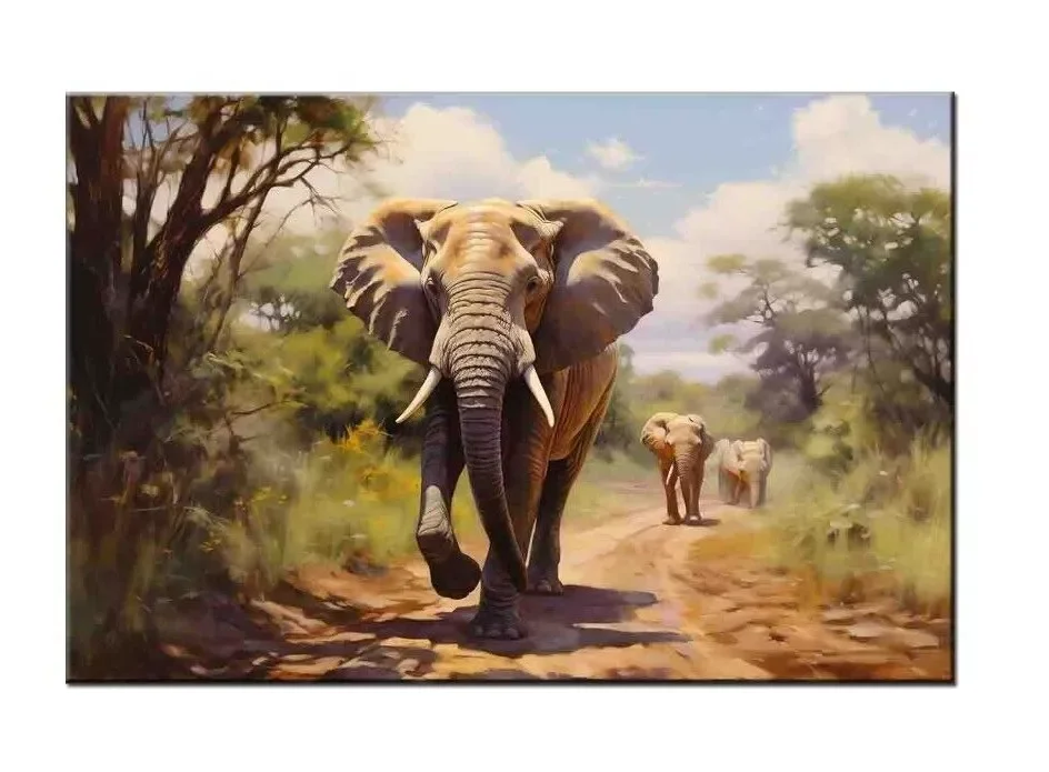 

Elephant, Art Picture Print Silk Poster Living Room Decor, Home Wall