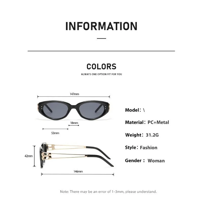 Modische Cat-Eye-Sonnenbrille im koreanischen Stil, Unisex, quadratischer Rahmen, UV-Schutz, Sonnenbrille, elegant, klassisch, Retro – Detail 6