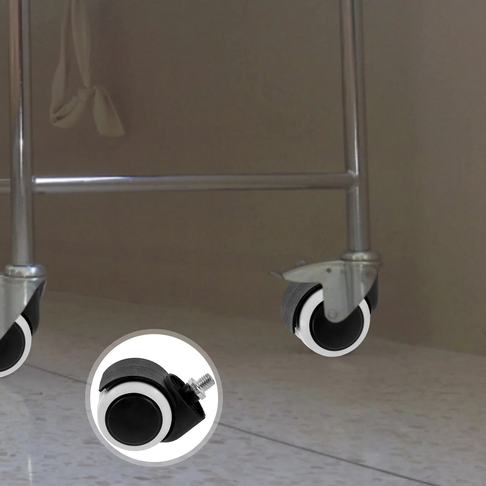 4 Pcs IV Stand Wheels Replacement Rollers for Metal Floor Type Construction Medical Teaching Accessories