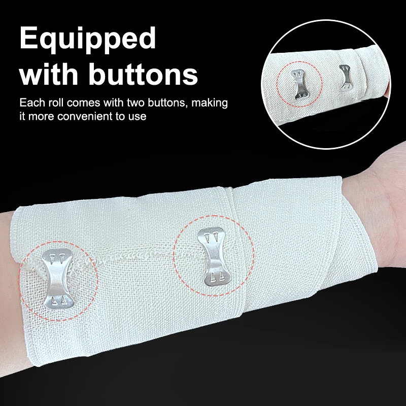 Elastische Kompressionsbandage mit Haken Sportunterstützungstape Knöchel Handgelenk Arm Bein Wickelband Erste-Hilfe-Wundversorgung Bandage – Detail 2