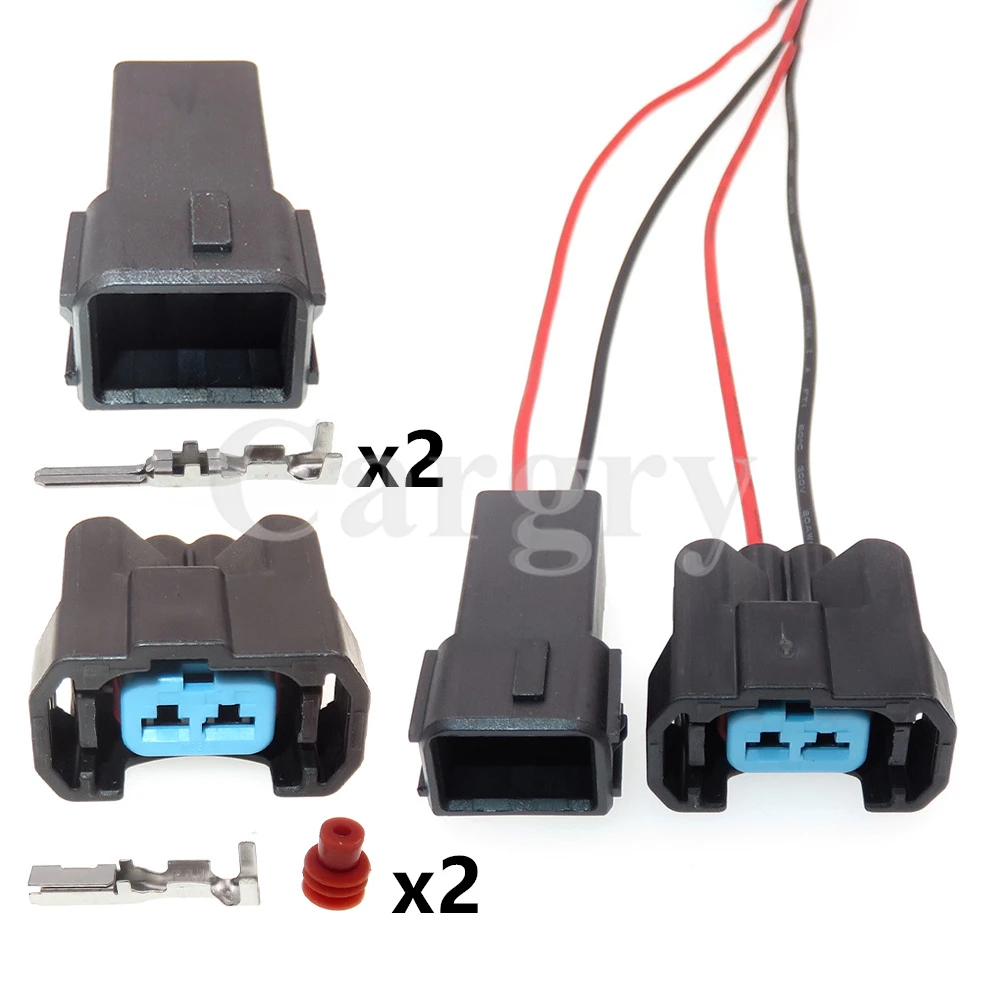 

1 Set 2P Auto Fuel Spray Nozzle Wiring Terminal Connector 6189-0533 1996-2002 Car Starter Male Plug Female Socket