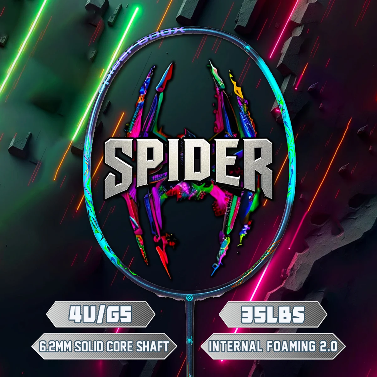 

ALP SPIDER 800X 4U Max 35LBS T800 Full Carbon Badminton Racket G5 Ultra-Thin Shaft Professional Offensive Ultralight ALPSPORT