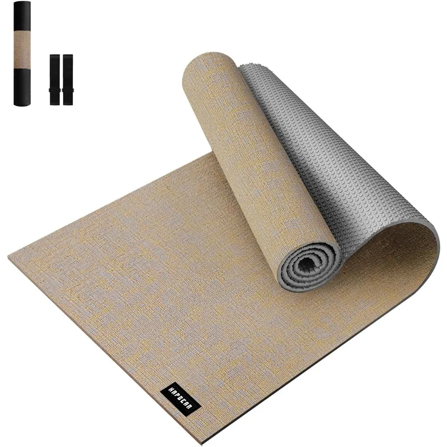 

Extra Large Yoga Mat 84''x30'' 1/4'' Thick Natural Linen Non-Slip Tear-Resistant for Home Yoga Meditation Pilates Floor Exercis