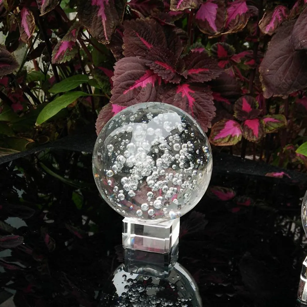 1Pcs Crystal Ball Decoration Artistic Transparent Bubble Glass Ball Rockery Home Ornament Creative Gift for Table Desktop Car