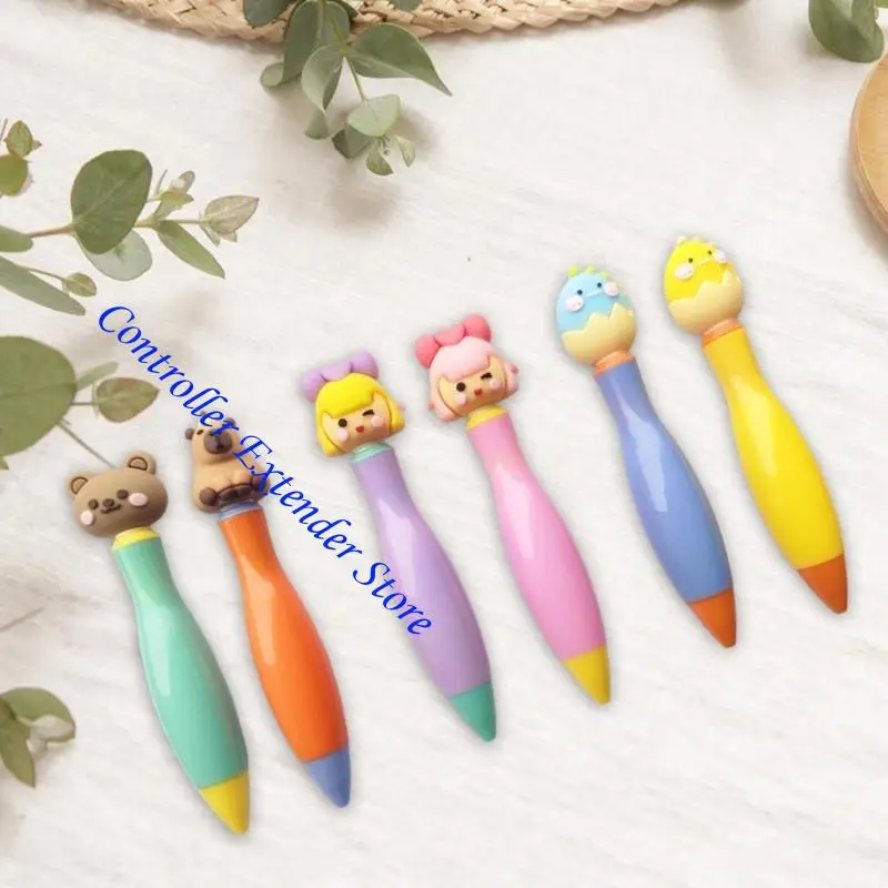 N84b 6pcs Новинка короткая шариковая ручка 0,7 мм синие чернила для написания заметок