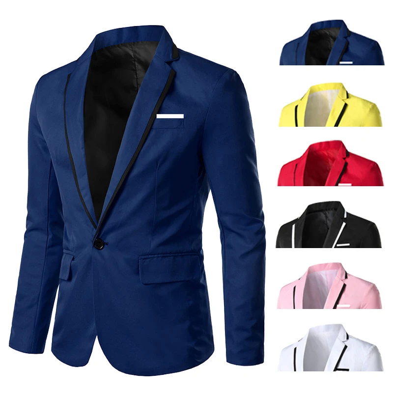 Trajes casuales de negocios para hombres, chaqueta ajustada, Blazer, traje de vestir, moda, nuevo