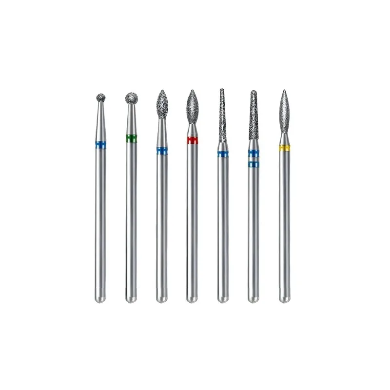 6/7 قطعة لقم ثقب أظافر ماسية لأظافر جل الأكريليك، رأس مطحنة مانيكير وباديكير لملف الأظافر الكهربائي، أداة فنية للأظافر