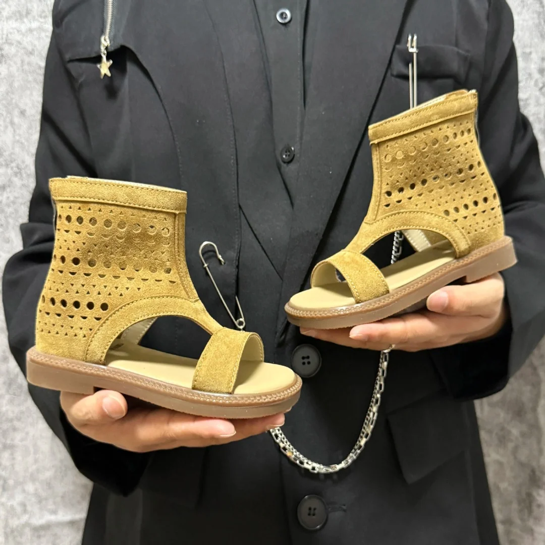 

Kids'Casual Shoes Sandals Solid Color PU Leather Summer Flat Bottom Shoes For Girls Anti-slip White Khaki Shoes Size 26-36
