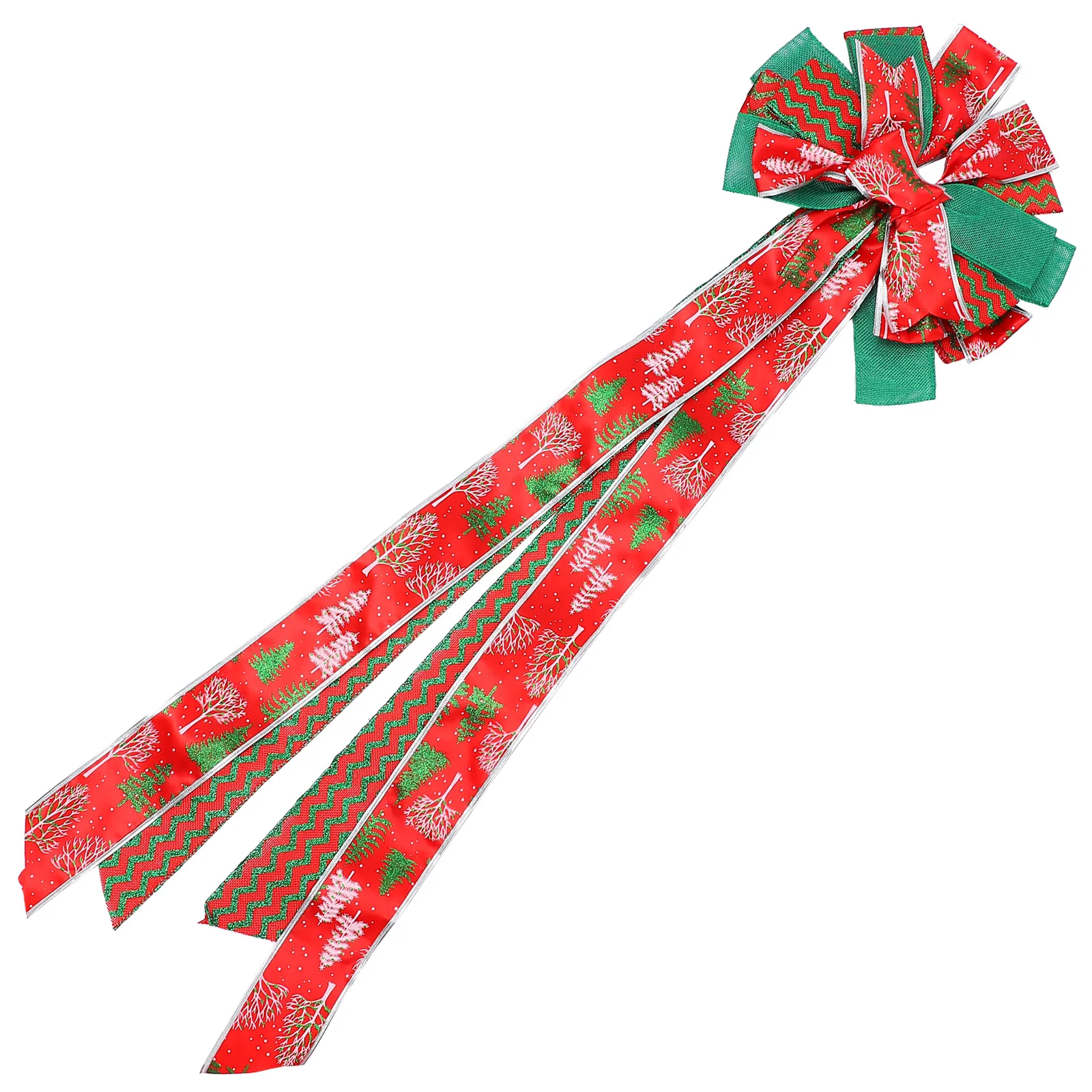 

Christmas Party Decorations Bows for Tree Dome Christams Topper Ornaments Polyester Xmas Toppers Decorative