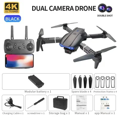 Imagen 2 del producto E99 K3 Pro HD 4K Drone con cámara dual WiFi FPV fotografía aérea RC Quadcopter modo de retención alta