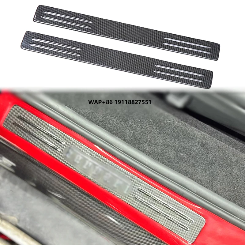 

OEM Style Dry Carbon Fiber Car Door Sills for 296 GTB GTS Door Rail Trim Pedal Interior Kits Car Accessories