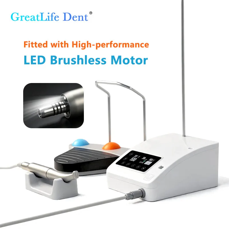Dent Motor with 20:1 Fiber Optic Contra Angle LED Handpiece CE Certified