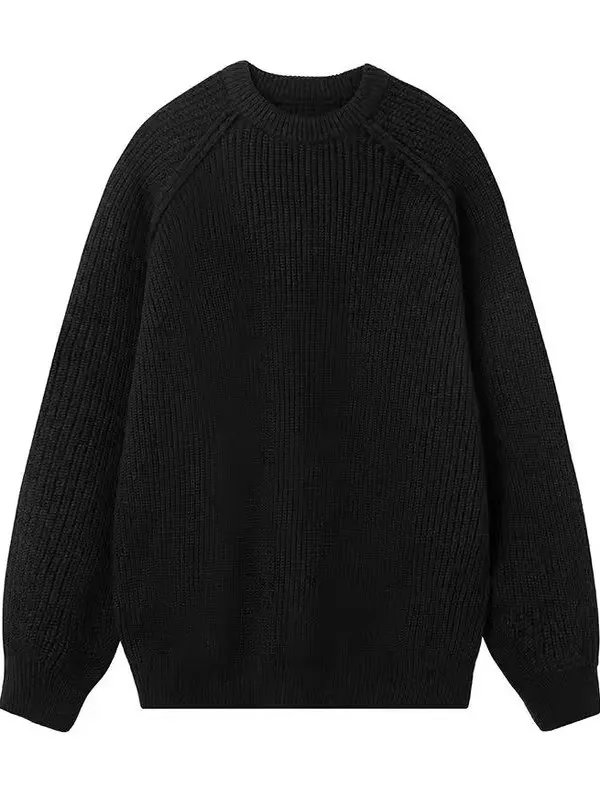 GM Trendy Men's Knitted Sweater round Ne Pullover Loose Fitn Casual Long Sve Thermal Top New Autumn Winter Sle