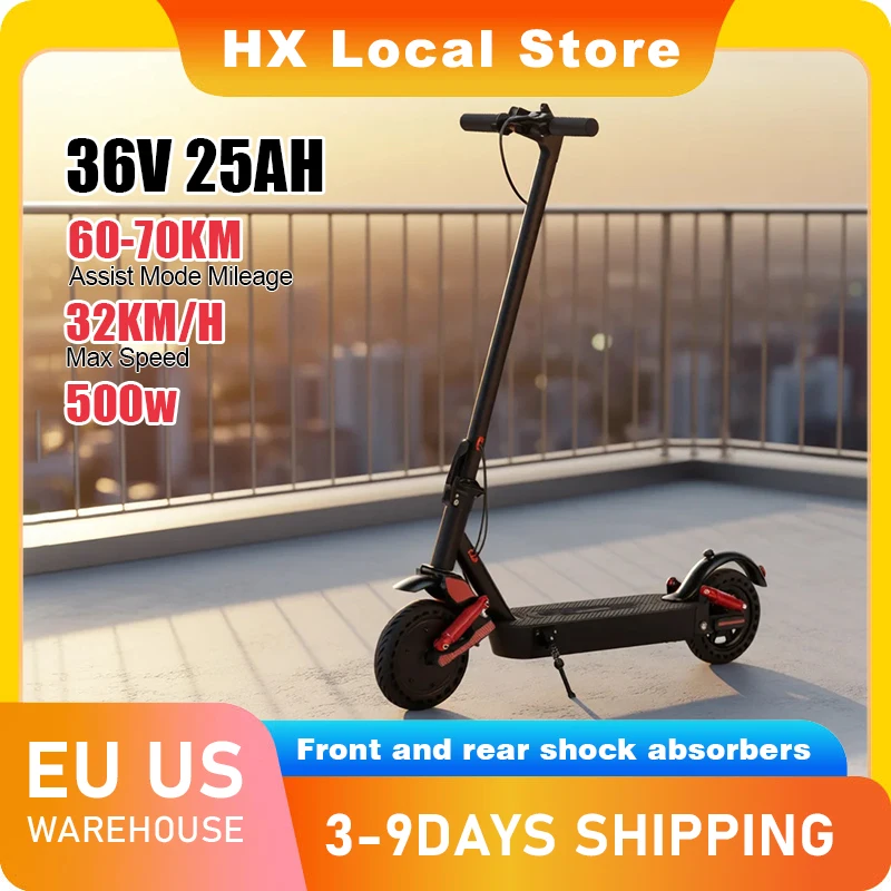 

HX D06 fold Electric scooter 500W 25AH e scooter Shock absorbing E Scooter 8.5inch APP Smart adult electric kick scooters