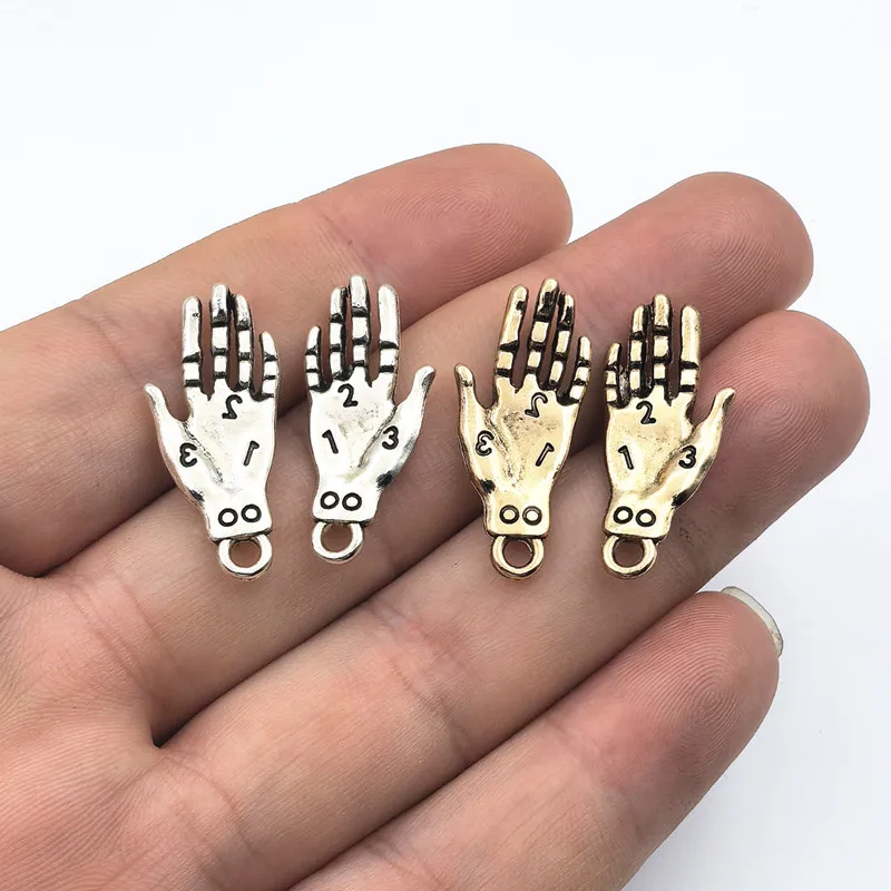 

5Pairs Fashion Punk Gothic Hand Charms Alloy Pendent For Jewelry Making Diy Bracelet Necklace Earrings Accessories Supplies