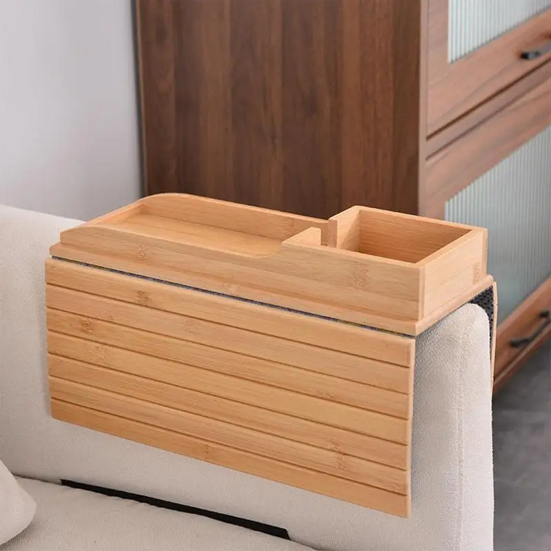 Bank Bekerhouder Lade Houten Bekerhouder Bank Arm Tafel Bank Tafels Verstelbare Afneembare Bank Arm Organizer Voor TV Afstandsbediening Drankjes