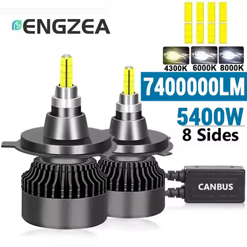 OVEHEL H4 H11 LED 360 Canbus 7400000LM 5400W 9012 H7 H1 H3 H8 D1S D2S HB3 9005 HB4 9006 Led Car Headlight 6000K Fog Lamp 12V