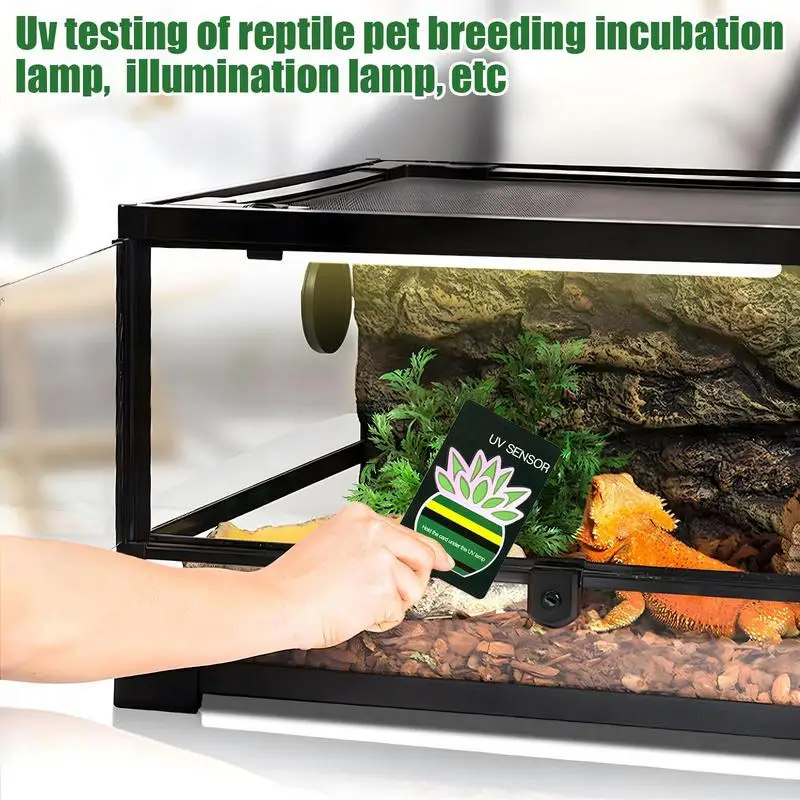 Crawl Pet Sunlight Radiation Card Reptile Reusable Sunlight Radiation Tester Card Over 500 Times Easy Measurements Tester Card