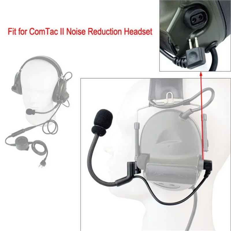 Tactical COMTAC Headset Microphone Replacement Accessory Microphone for COMTAC  II III IV Noise Reduction Shooting Headset