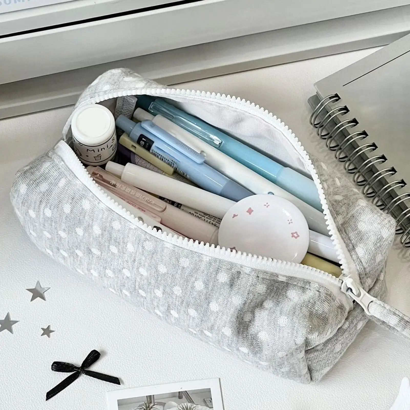 Bleistiftbeutel, multifunktional, Punktdesign, Federmäppchen, großes Fassungsvermögen, Schreibwarenbeutel, Schreibwaren-Organizer, Taschen für den Schulanfang