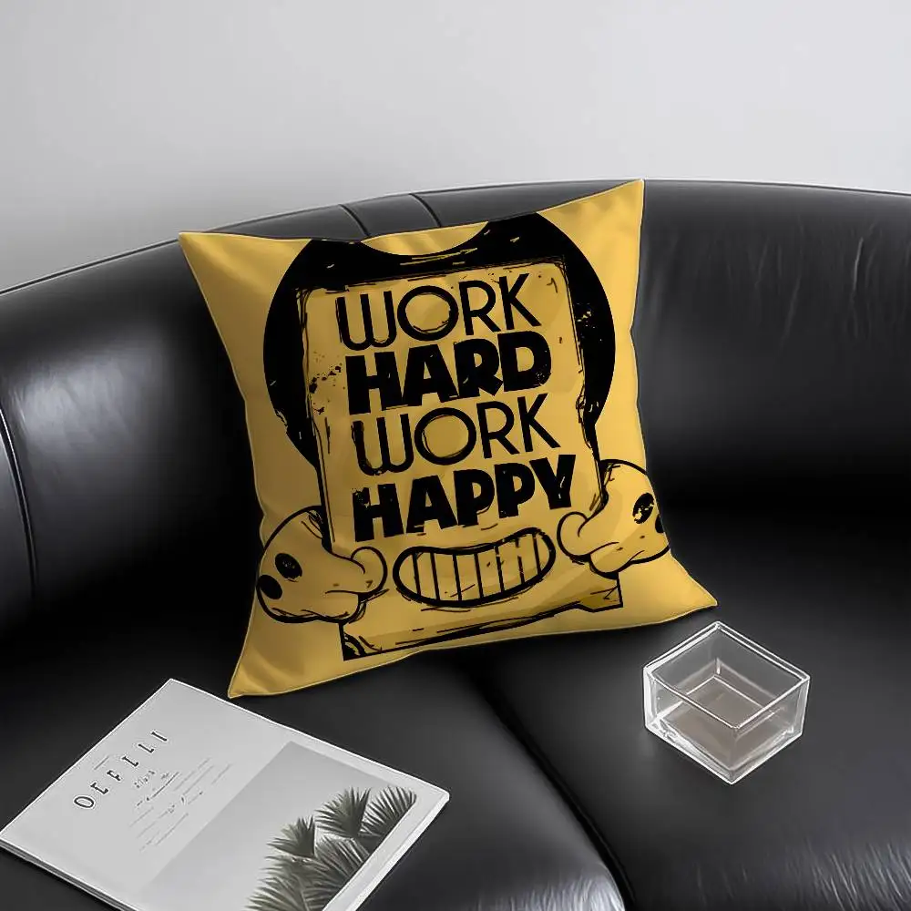 غطاء وسادة B-Bendy and the Ink Machine وسرير أريكة بسحاب غير مرئي مضاد للغبار