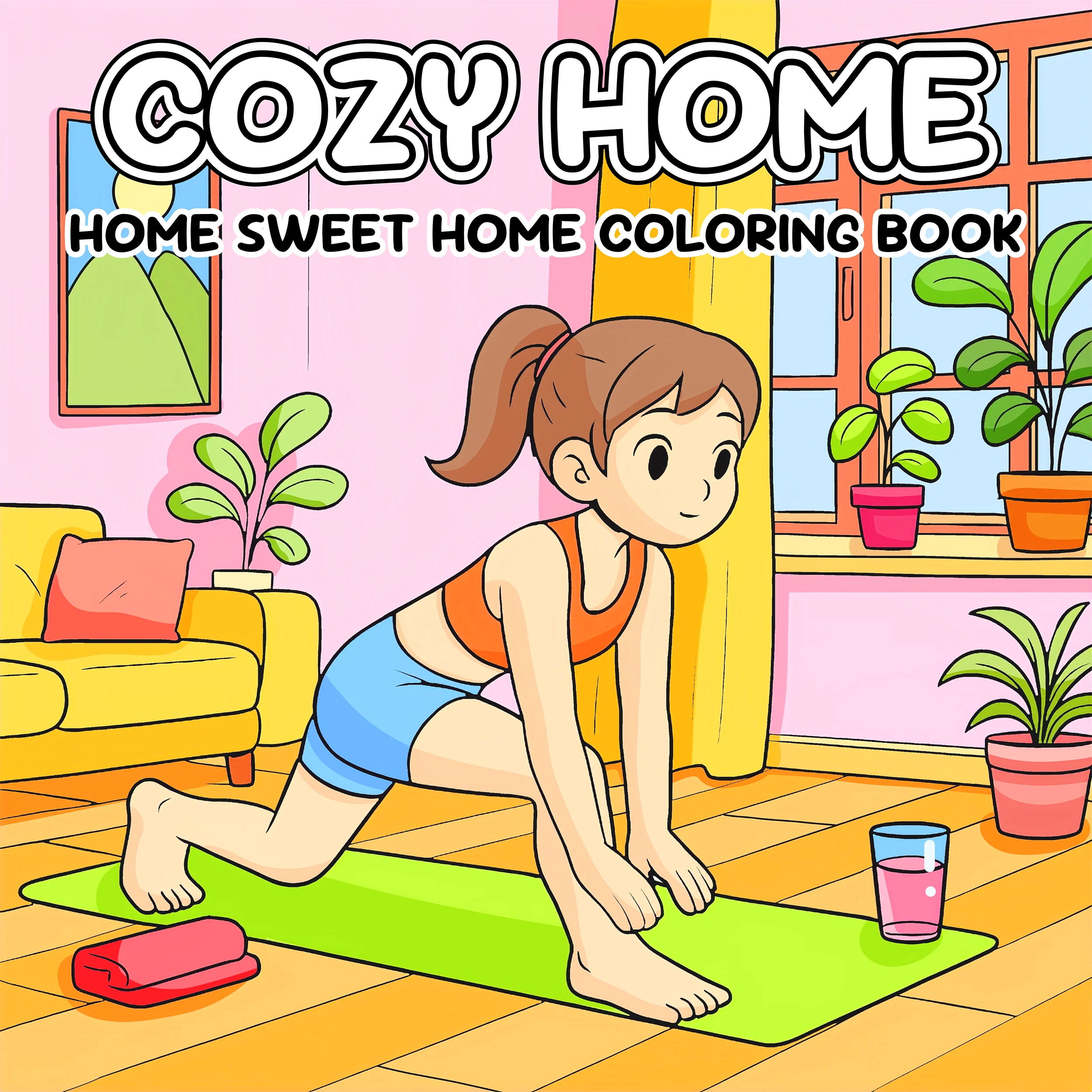 

COZY HOME COLORING BOOK For Adults And Teens HOME SWEET HOME Picture Kids Cute Graffiti Drawing Book Children's Birthday Gifts