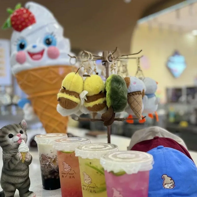 Dopamine ice cream dessert shop entrance drainage ice cream sculpture ornament luminous wave welcome ice cream model