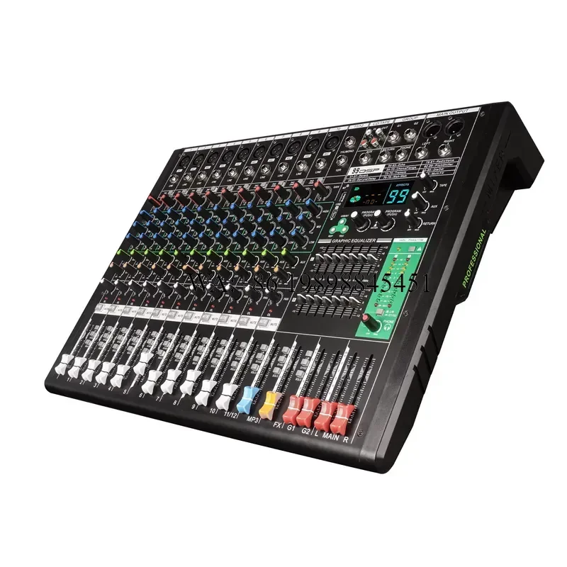 WMWMNU EX 12-channel Professional Audio Mixer 99DSP Effects Dj Controller/audio Console Mixer for Recording Studio Small Show