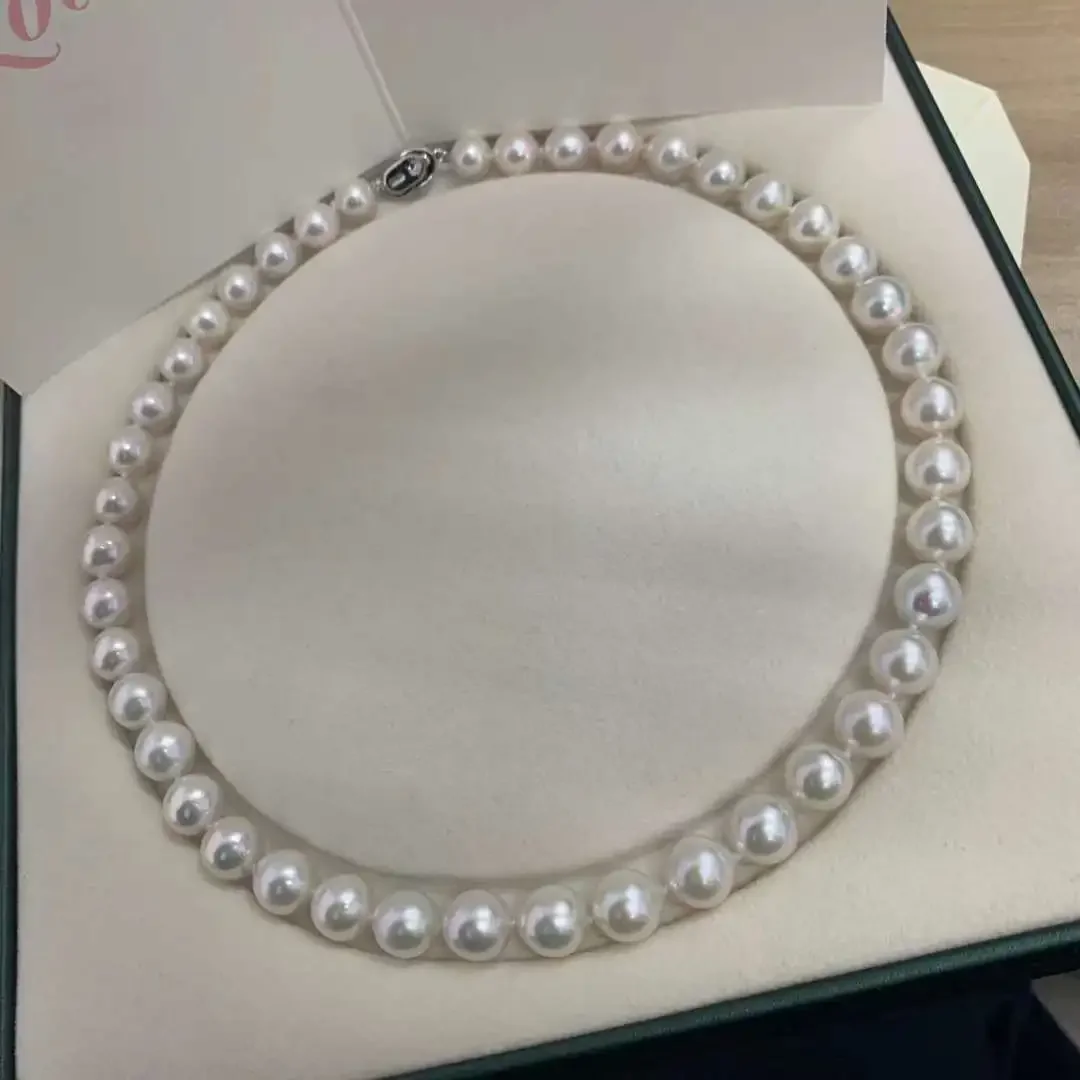 

Freshwater Pearl Necklace Edison Pearl Necklace 9-11mm Mother Chain Comparable To Australian White Fashion Light Luxury