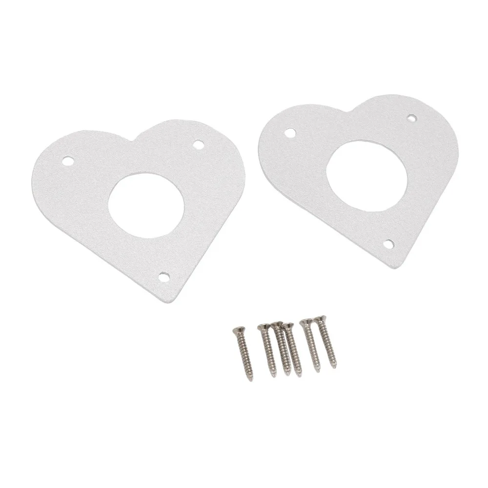 2 Sets Silver Bird House Guard 28mm Diameter Hole 32mm Diameter Hole Metal Bird House Guard Heart Shape Galvanized Screws