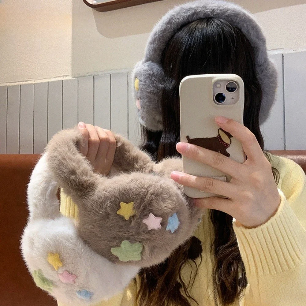 韓国スターイヤーマフ厚みのある原宿保温防風サイクリングやスキー女の子ヘッドフォン冬装飾アクセサリーギフト