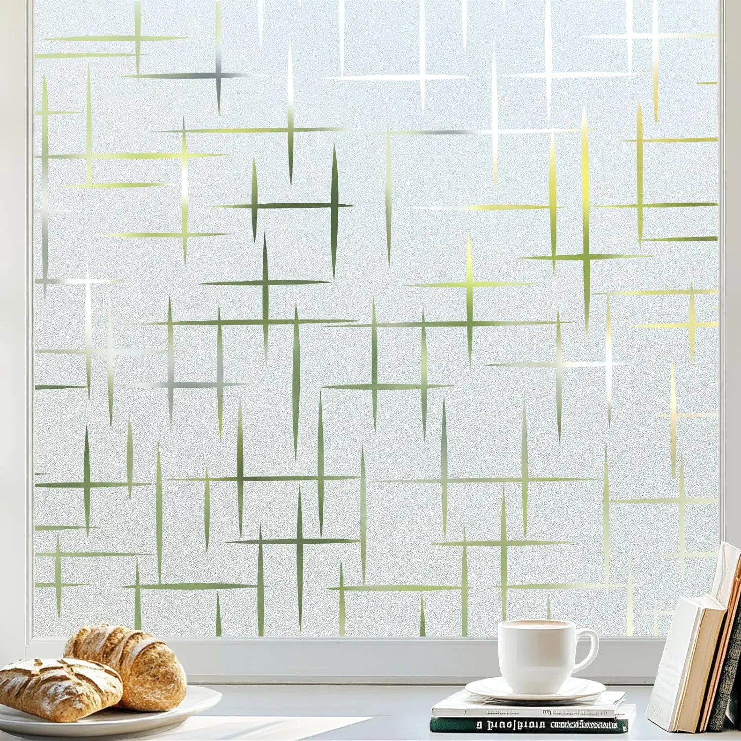 Fenster-Sichtschutzfolie Mattglas-Fensterfolie, Dekorative Sichtschutzfolie, UV-Blockierende Fensterfolie Badezimmer-Glas Mattierungs-Aufkleber